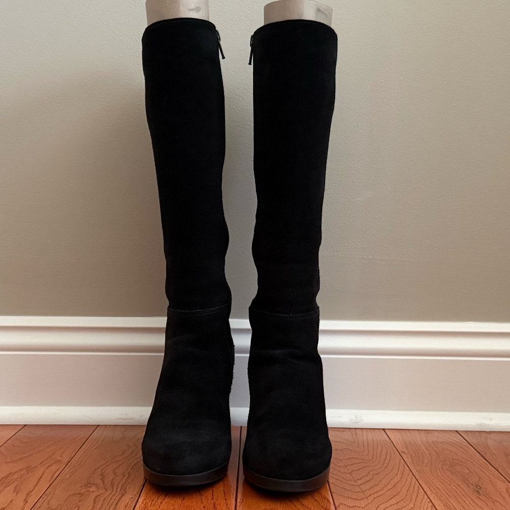 La Canadienne Black Suede Boots, Size 6